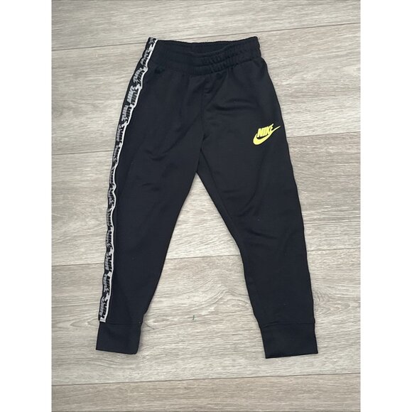 Nike 4T Boys 2Pc Track Suit Pants Jacket Outfit Set 3-4yr Black Neon - Picture 3 of 5